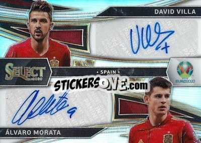 Sticker Alvaro Morata / David Villa - Select UEFA Euro Preview 2020
 - Panini