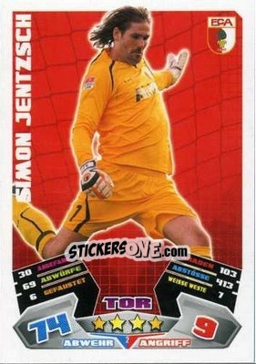 Sticker Simon Jentzsch - German Football Bundesliga 2012-2013. Match Attax - Topps