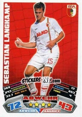 Sticker Sebastian Langkamp - German Football Bundesliga 2012-2013. Match Attax - Topps