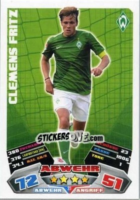 Figurina Clemens Fritz - German Football Bundesliga 2012-2013. Match Attax - Topps