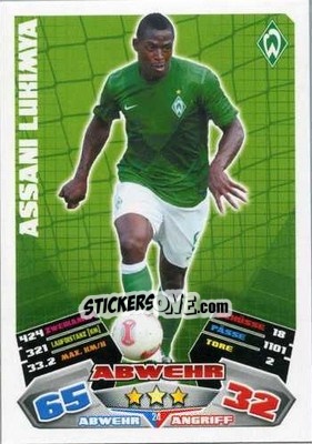Sticker Assani Lukimya - German Football Bundesliga 2012-2013. Match Attax - Topps