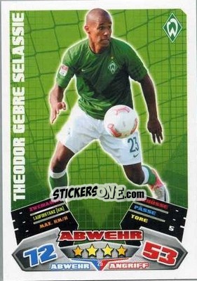 Sticker Theodor Gebre Selassie - German Football Bundesliga 2012-2013. Match Attax - Topps