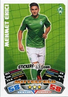 Cromo Mehmet Ekici - German Football Bundesliga 2012-2013. Match Attax - Topps