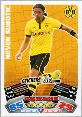 Sticker Neven Subotic - German Football Bundesliga 2012-2013. Match Attax n. 40 - Topps