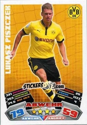 Sticker Lukasz Piszczek - German Football Bundesliga 2012-2013. Match Attax n. 42 - Topps