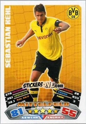 Sticker Sebastian Kehl - German Football Bundesliga 2012-2013. Match Attax n. 45 - Topps