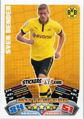 Sticker Sven Bender - German Football Bundesliga 2012-2013. Match Attax - Topps