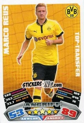Sticker Marco Reus - German Football Bundesliga 2012-2013. Match Attax n. 53 - Topps