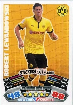 Sticker Robert Lewandowski - German Football Bundesliga 2012-2013. Match Attax n. 54 - Topps