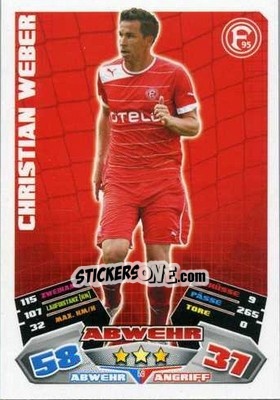 Sticker Christian Weber - German Football Bundesliga 2012-2013. Match Attax - Topps