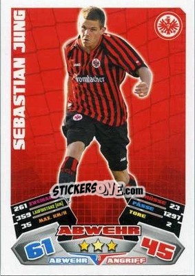 Sticker Sebastian Jung - German Football Bundesliga 2012-2013. Match Attax - Topps