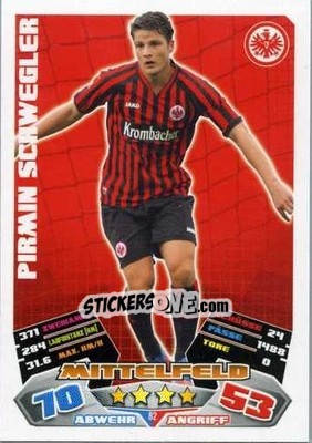 Sticker Pirmin Schwegler - German Football Bundesliga 2012-2013. Match Attax n. 82 - Topps
