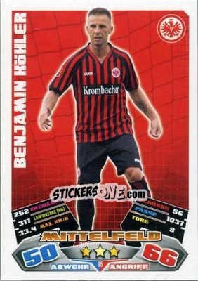 Sticker Benjamin Köhler - German Football Bundesliga 2012-2013. Match Attax - Topps