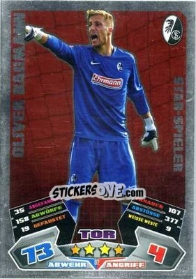 Sticker Oliver Baumann - German Football Bundesliga 2012-2013. Match Attax n. 92 - Topps