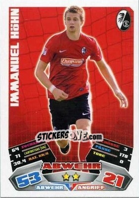 Sticker Immanuel Höhn - German Football Bundesliga 2012-2013. Match Attax - Topps