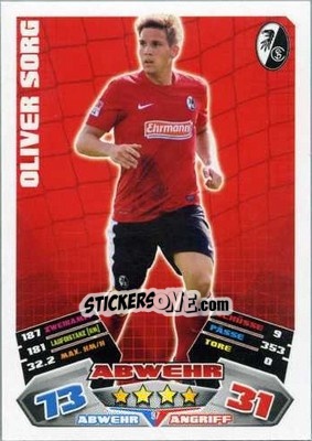 Cromo Oliver Sorg - German Football Bundesliga 2012-2013. Match Attax - Topps