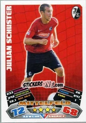 Cromo Julian Schuster - German Football Bundesliga 2012-2013. Match Attax - Topps