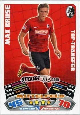 Sticker Max Kruse - German Football Bundesliga 2012-2013. Match Attax n. 101 - Topps