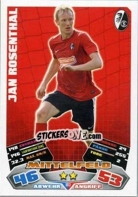 Sticker Jan Rosenthal - German Football Bundesliga 2012-2013. Match Attax - Topps