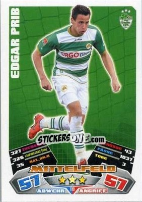 Sticker Edgar Prib - German Football Bundesliga 2012-2013. Match Attax - Topps