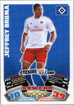Sticker Jeffrey Bruma - German Football Bundesliga 2012-2013. Match Attax - Topps