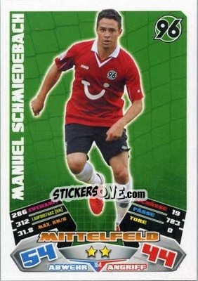 Cromo Manuel Schmiedebach - German Football Bundesliga 2012-2013. Match Attax - Topps