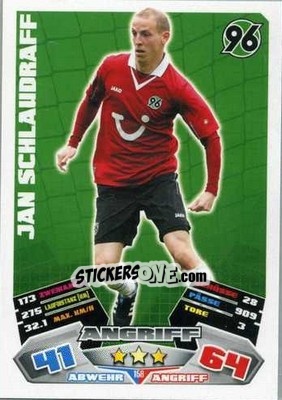 Sticker Jan Schlaudraff - German Football Bundesliga 2012-2013. Match Attax - Topps