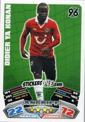 Sticker Didier Ya Konan - German Football Bundesliga 2012-2013. Match Attax - Topps