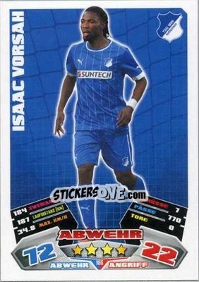 Sticker Isaac Vorsah - German Football Bundesliga 2012-2013. Match Attax n. 166 - Topps