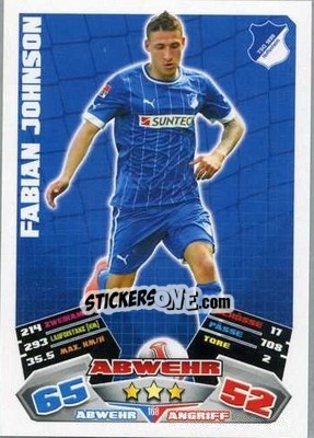 Sticker Fabian Johnson - German Football Bundesliga 2012-2013. Match Attax - Topps