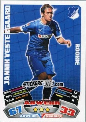 Sticker Jannik Vestergaard - German Football Bundesliga 2012-2013. Match Attax n. 169 - Topps