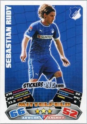 Sticker Sebastian Rudy - German Football Bundesliga 2012-2013. Match Attax n. 174 - Topps