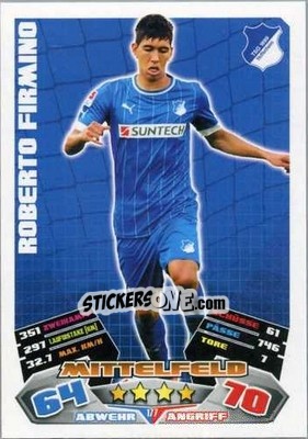 Sticker Roberto Firmino - German Football Bundesliga 2012-2013. Match Attax n. 177 - Topps