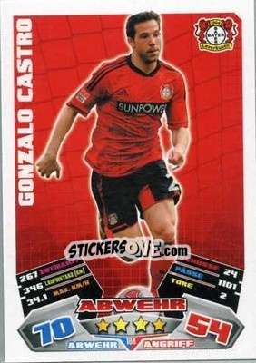 Sticker Gonzalo Castro - German Football Bundesliga 2012-2013. Match Attax - Topps