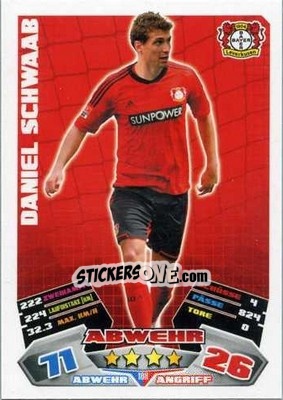 Sticker Daniel Schwaab - German Football Bundesliga 2012-2013. Match Attax - Topps