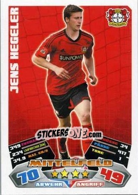 Sticker Jens Hegeler - German Football Bundesliga 2012-2013. Match Attax - Topps