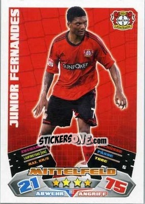 Sticker Junior Fernandes - German Football Bundesliga 2012-2013. Match Attax - Topps