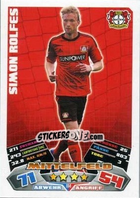 Sticker Simon Rolfes - German Football Bundesliga 2012-2013. Match Attax - Topps