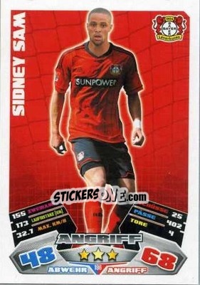 Sticker Sidney Sam - German Football Bundesliga 2012-2013. Match Attax - Topps