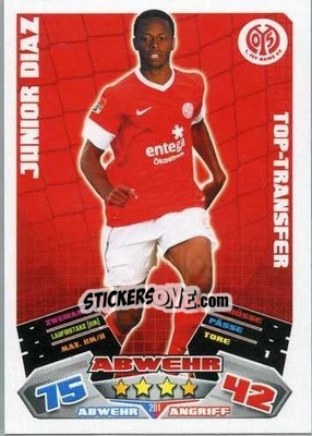 Sticker Junior Diaz - German Football Bundesliga 2012-2013. Match Attax n. 201 - Topps