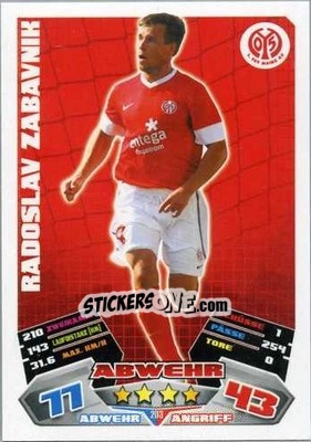 Sticker Radoslav Zabavnik - German Football Bundesliga 2012-2013. Match Attax - Topps