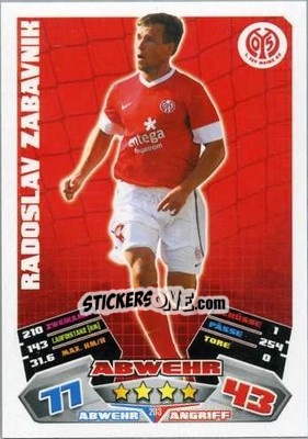 Cromo Radoslav Zabavnik - German Football Bundesliga 2012-2013. Match Attax - Topps