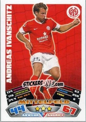 Sticker Andreas Ivanschitz - German Football Bundesliga 2012-2013. Match Attax n. 210 - Topps