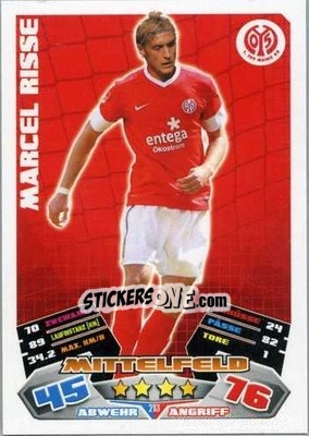 Sticker Marcel Risse - German Football Bundesliga 2012-2013. Match Attax n. 213 - Topps