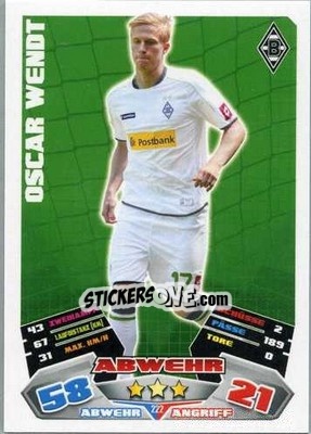 Cromo Oscar Wendt - German Football Bundesliga 2012-2013. Match Attax - Topps