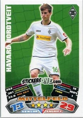 Sticker Havard Nordtveit - German Football Bundesliga 2012-2013. Match Attax - Topps