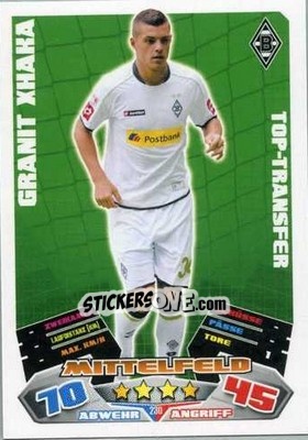Sticker Granit Xhaka - German Football Bundesliga 2012-2013. Match Attax - Topps