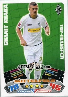 Sticker Granit Xhaka - German Football Bundesliga 2012-2013. Match Attax n. 230 - Topps