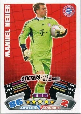Sticker Manuel Neuer - German Football Bundesliga 2012-2013. Match Attax n. 236 - Topps