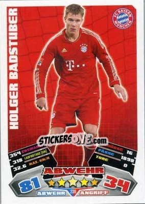 Sticker Holger Badstuber - German Football Bundesliga 2012-2013. Match Attax n. 238 - Topps